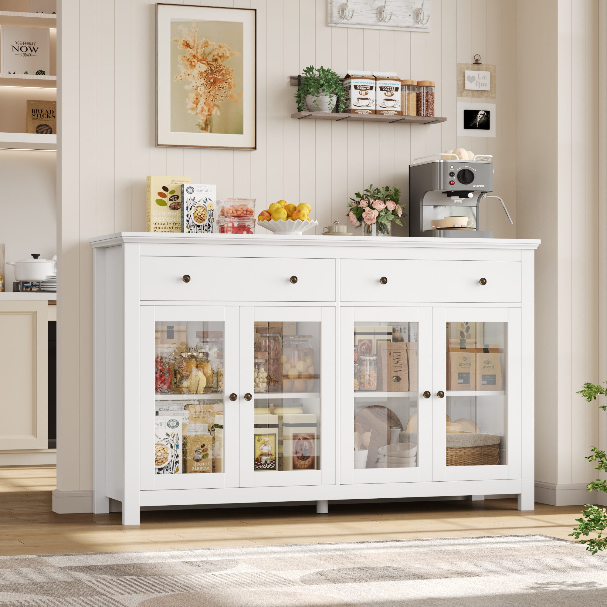 Homfa Sideboard Wohnimmer Küchenschrank, 140cm Breit günstig online kaufen