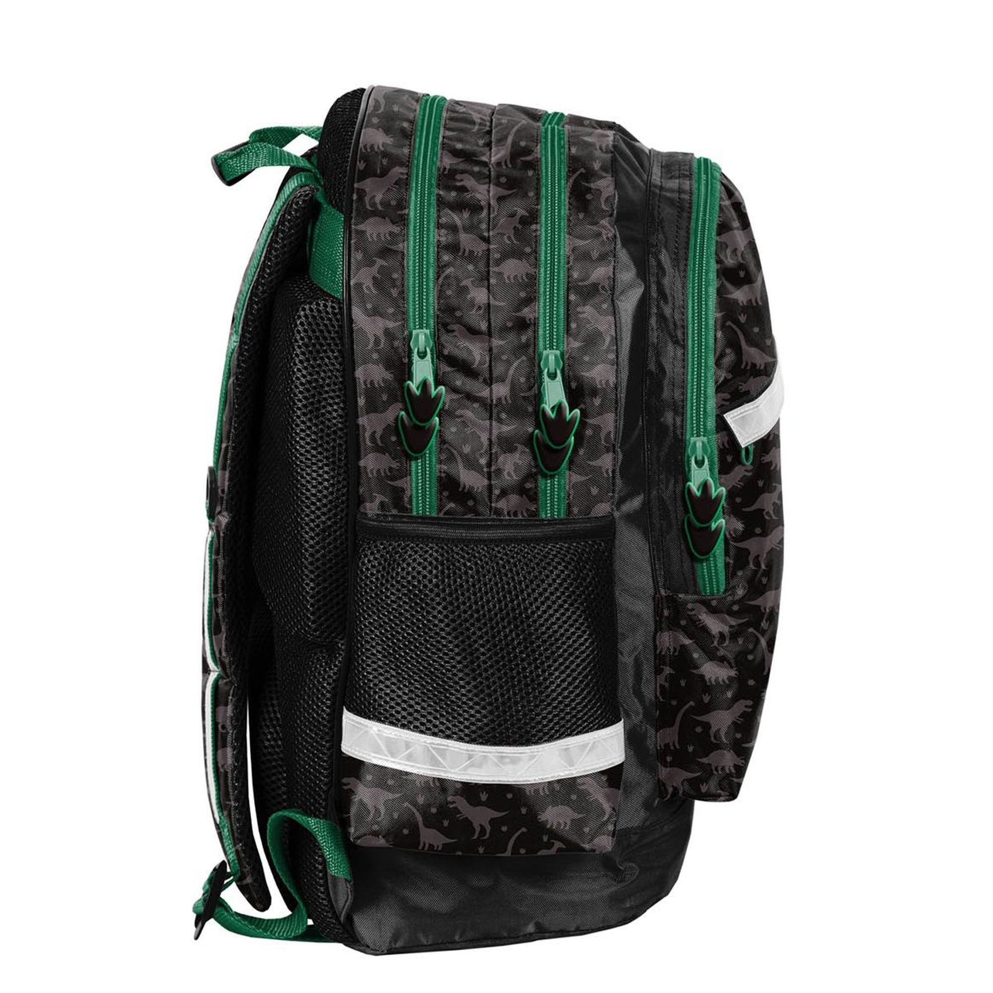 PASO Schulranzen 3-teiliges Schulset: Dinosaurier - schwarz (Rucksack + Tunrbeutel + unbefüllte Federmappe) – Bild 4 von 5
