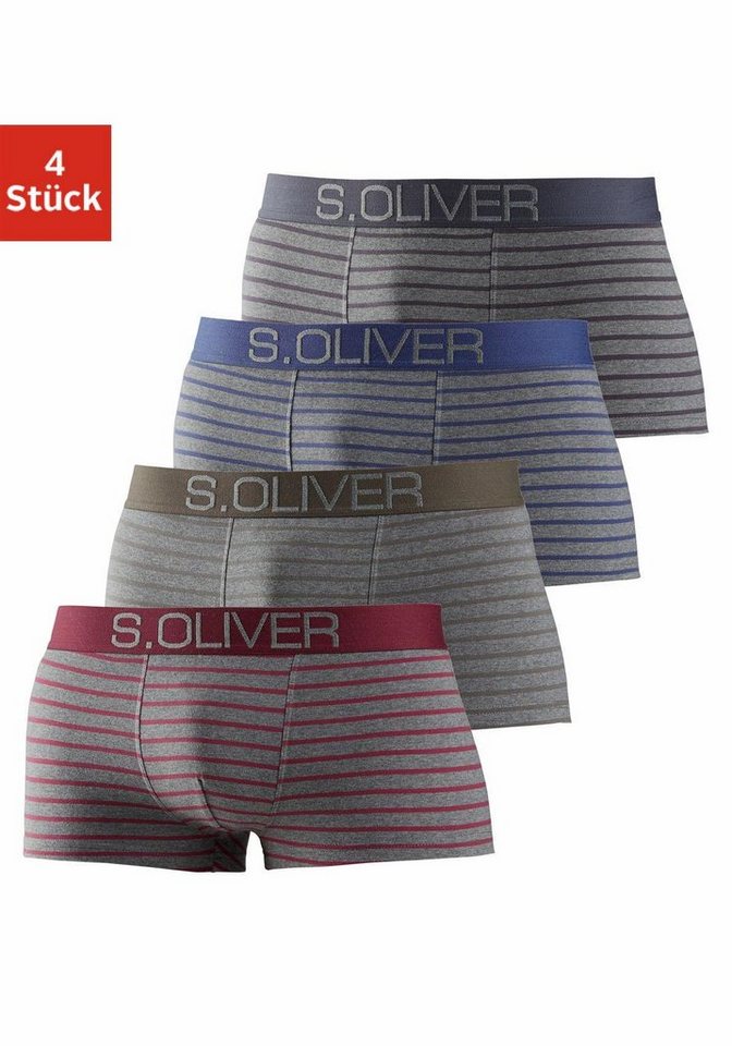s.Oliver Hipster (Packung, 4-St) knapp sitzende Boxershorts für Herren aus Baumwoll-Mix