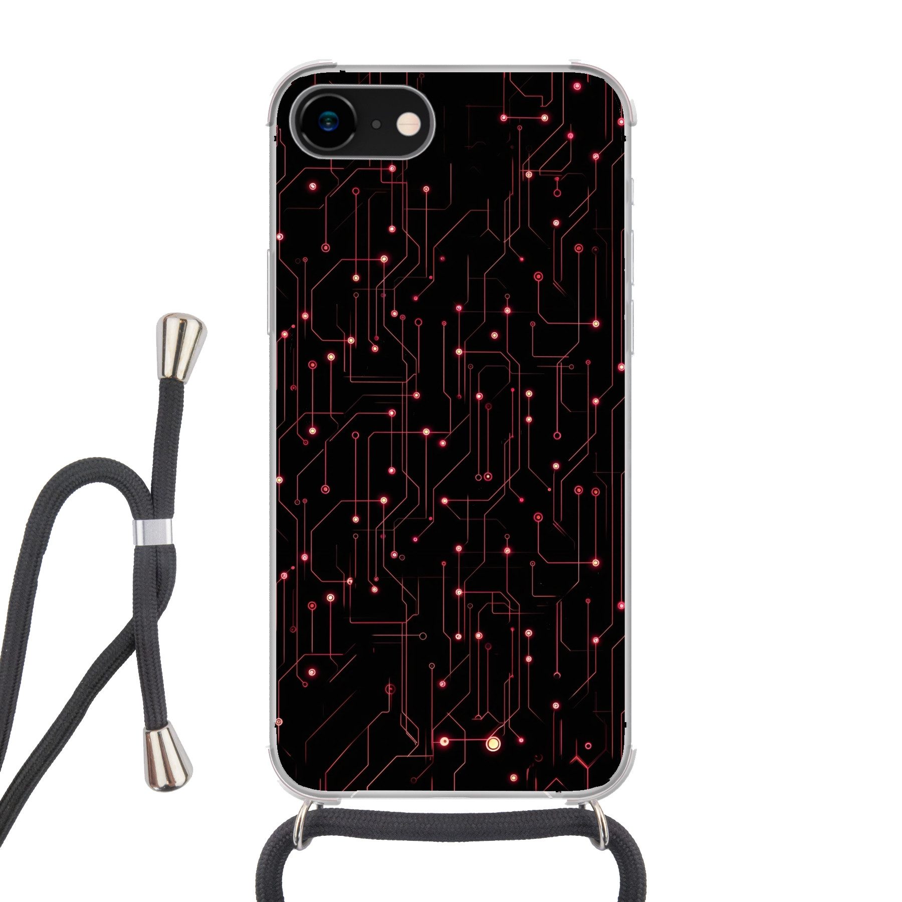 MuchoWow Handyhülle für Apple iPhone 7 3-2, Tragbare Handyhüllen mit Kette zum umhängen, Handykette Handyband