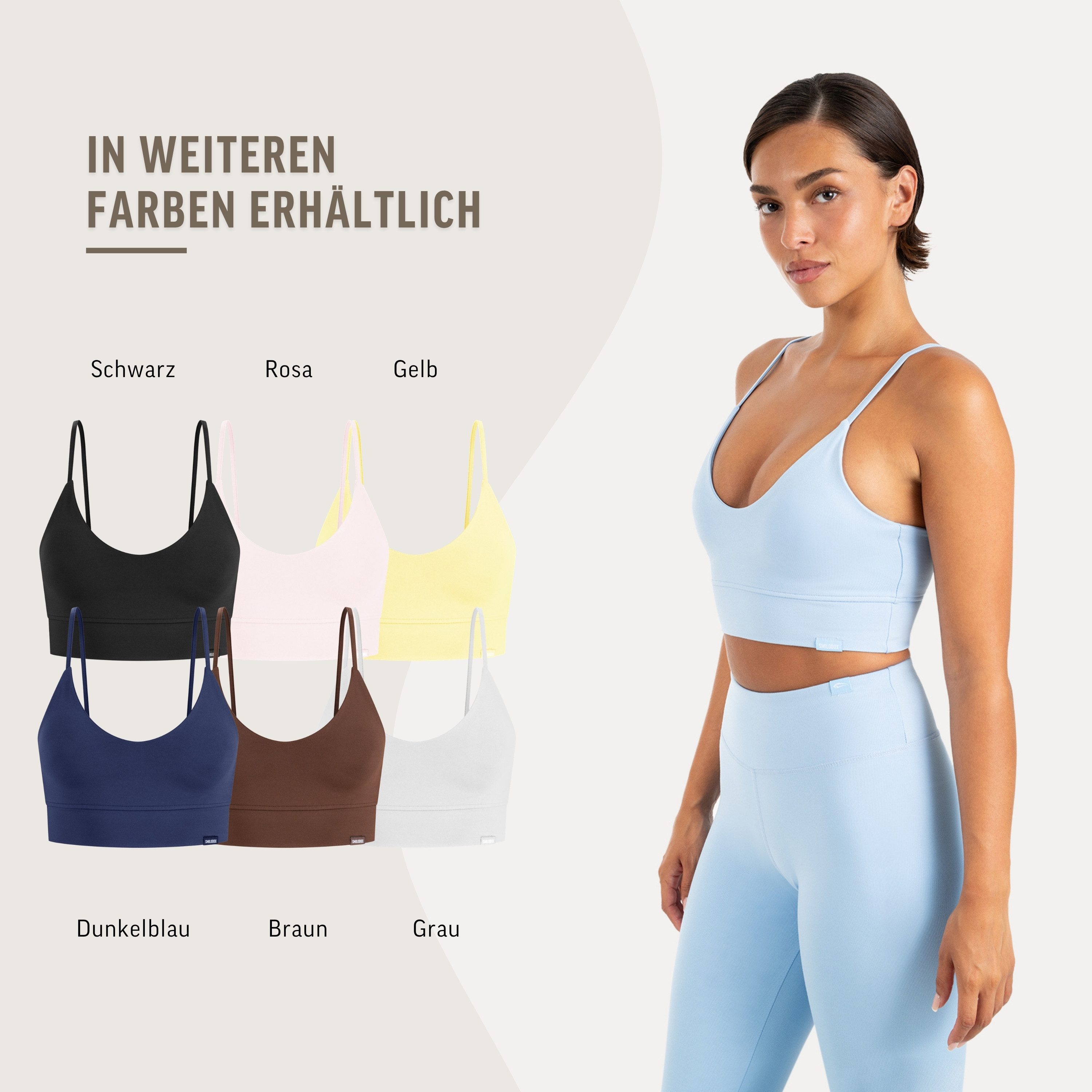 Smilodox T-Shirt Lunara Damen, Sommer Top, Shaped Fit, mit V-Ausschnitt, für Gym Shaping Fit, Stretch-Komfort, kurze Passform, V-Neck – Bild 4 von 5
