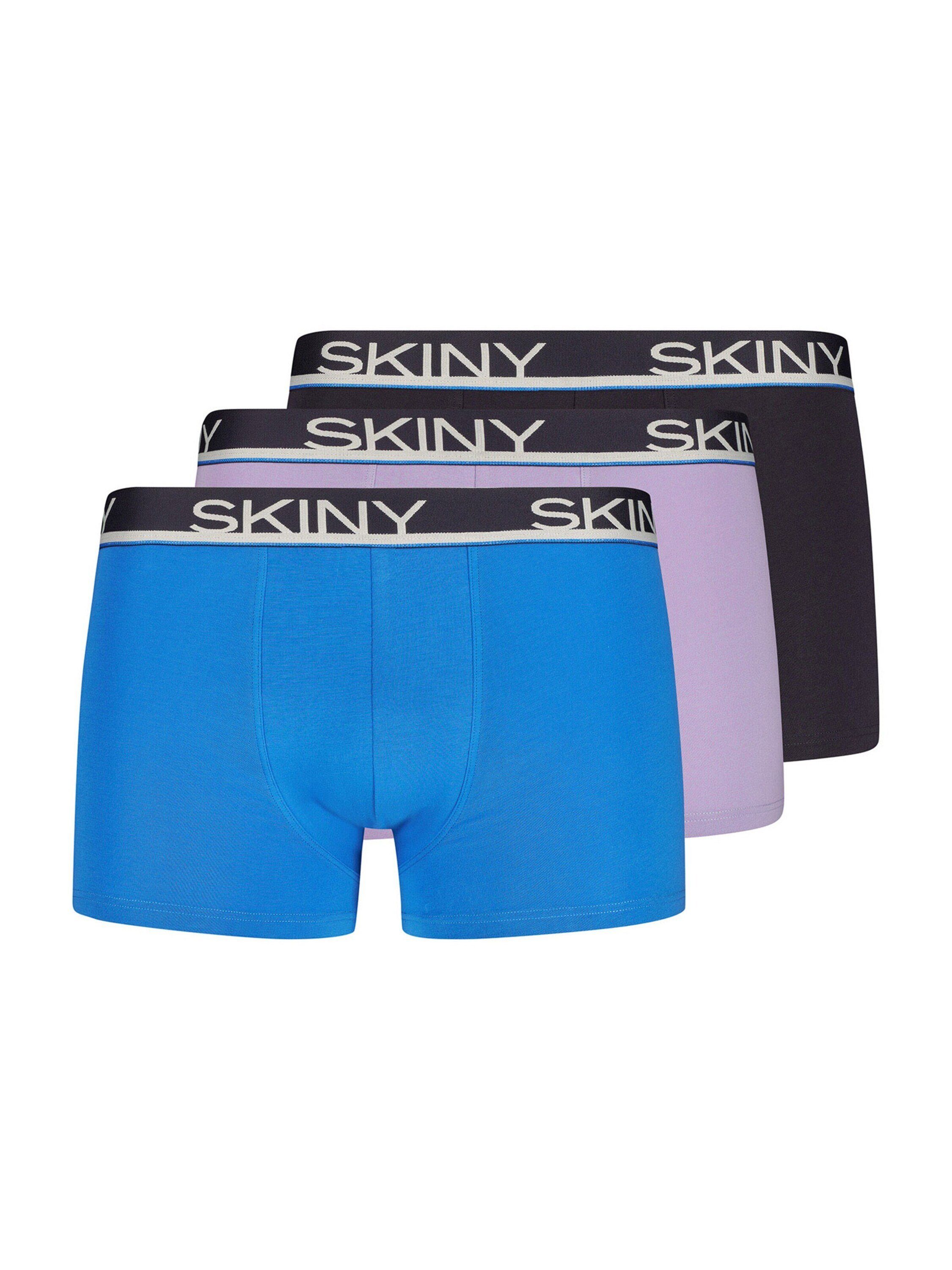 Skiny Boxershorts (3-St) Blau/Flieder