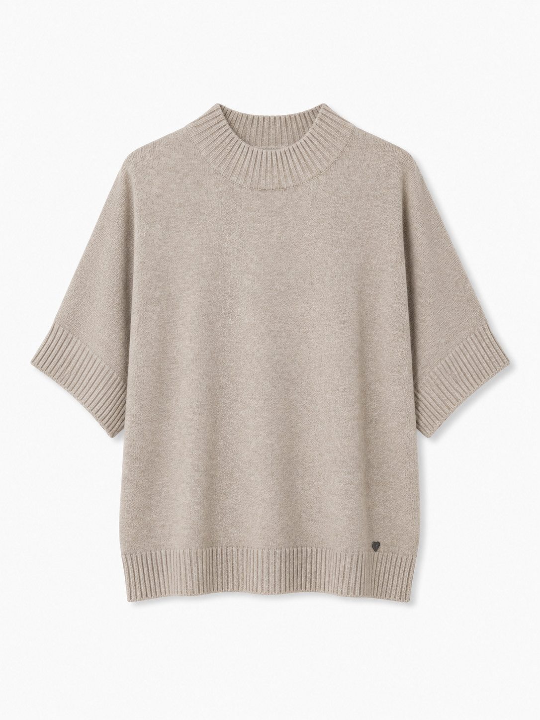 ITALY VIBES Kurzarmpullover - Weiches Strickshirt mit Stehkragen für Damen ONE SIZE - passend für Größen S bis L