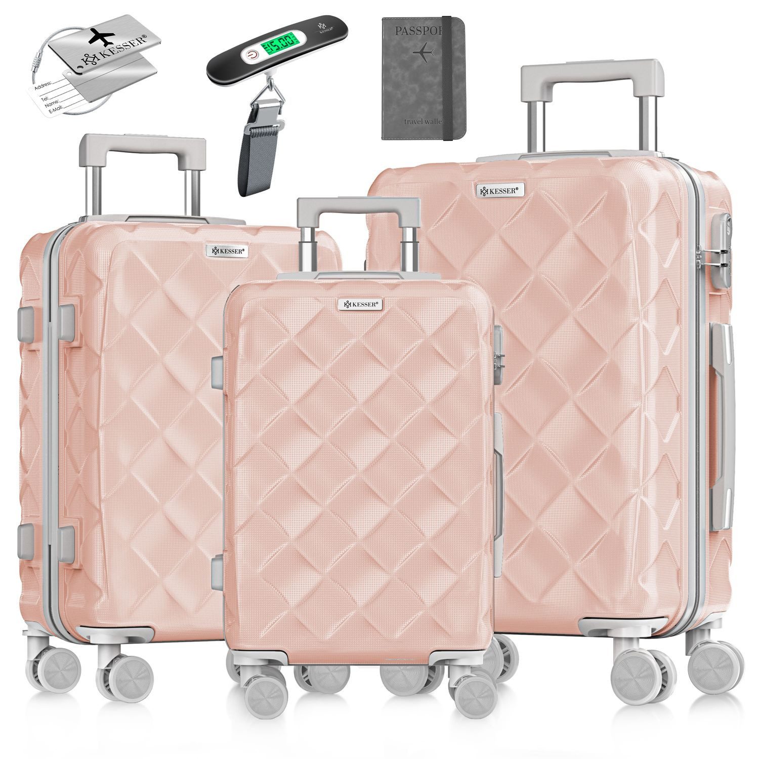 KESSER Kofferset, Reisekoffer 3-teilig Hartschalenkoffer mit Handgepäck, Sc günstig online kaufen