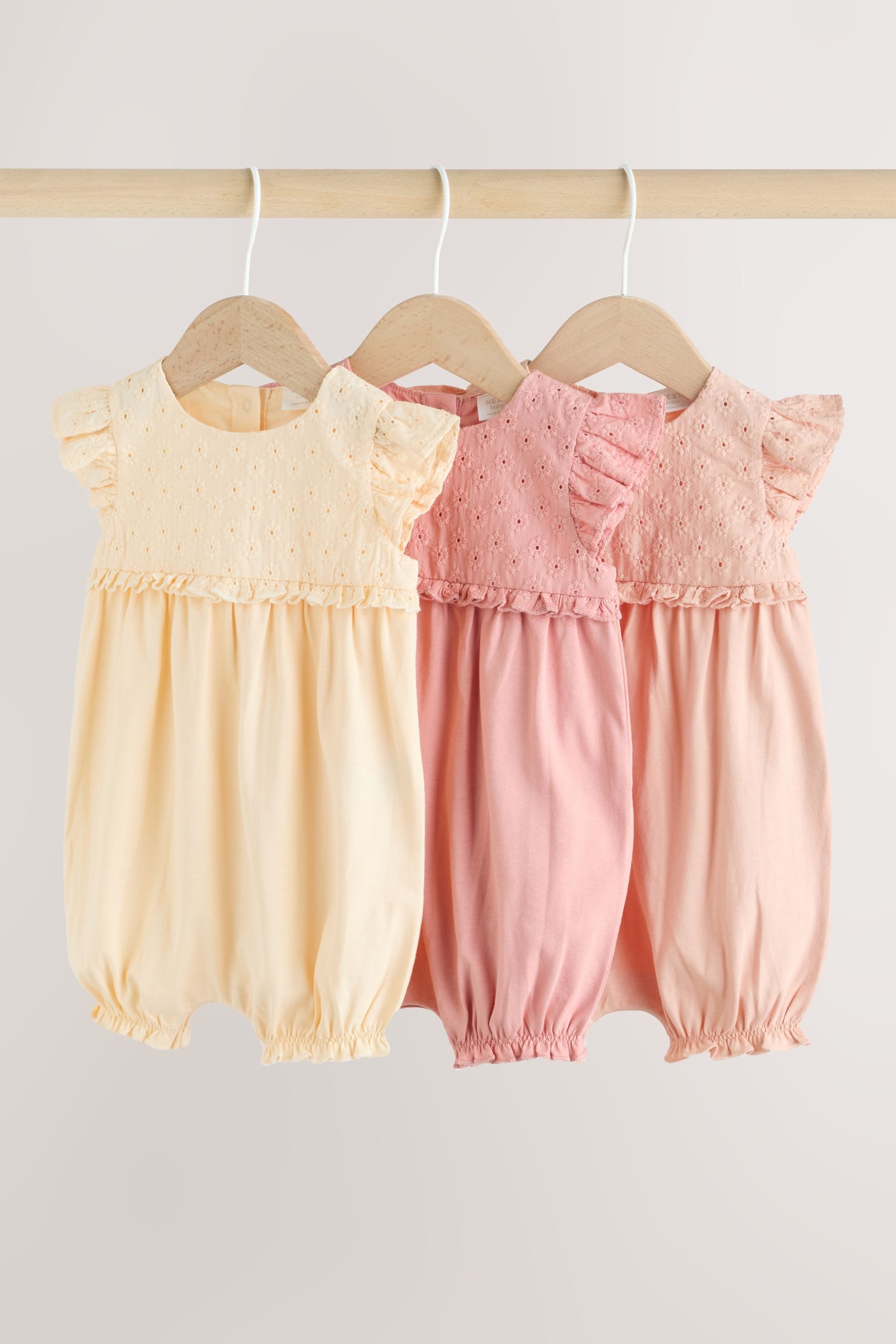 Next Strampler Baby-Strampelanzüge mit Print, 3er-Pack (3-tlg)