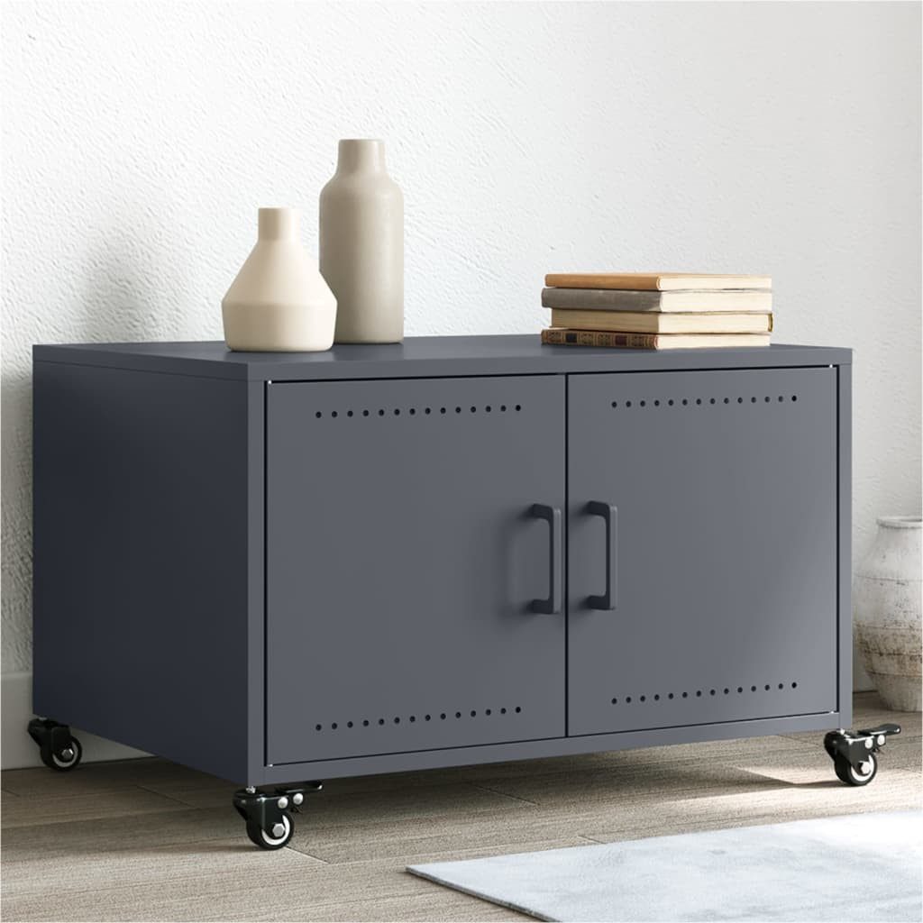 vidaXL Couchtisch Couchtisch Anthrazit 68x50x43,5 cm Stahl (1-St)