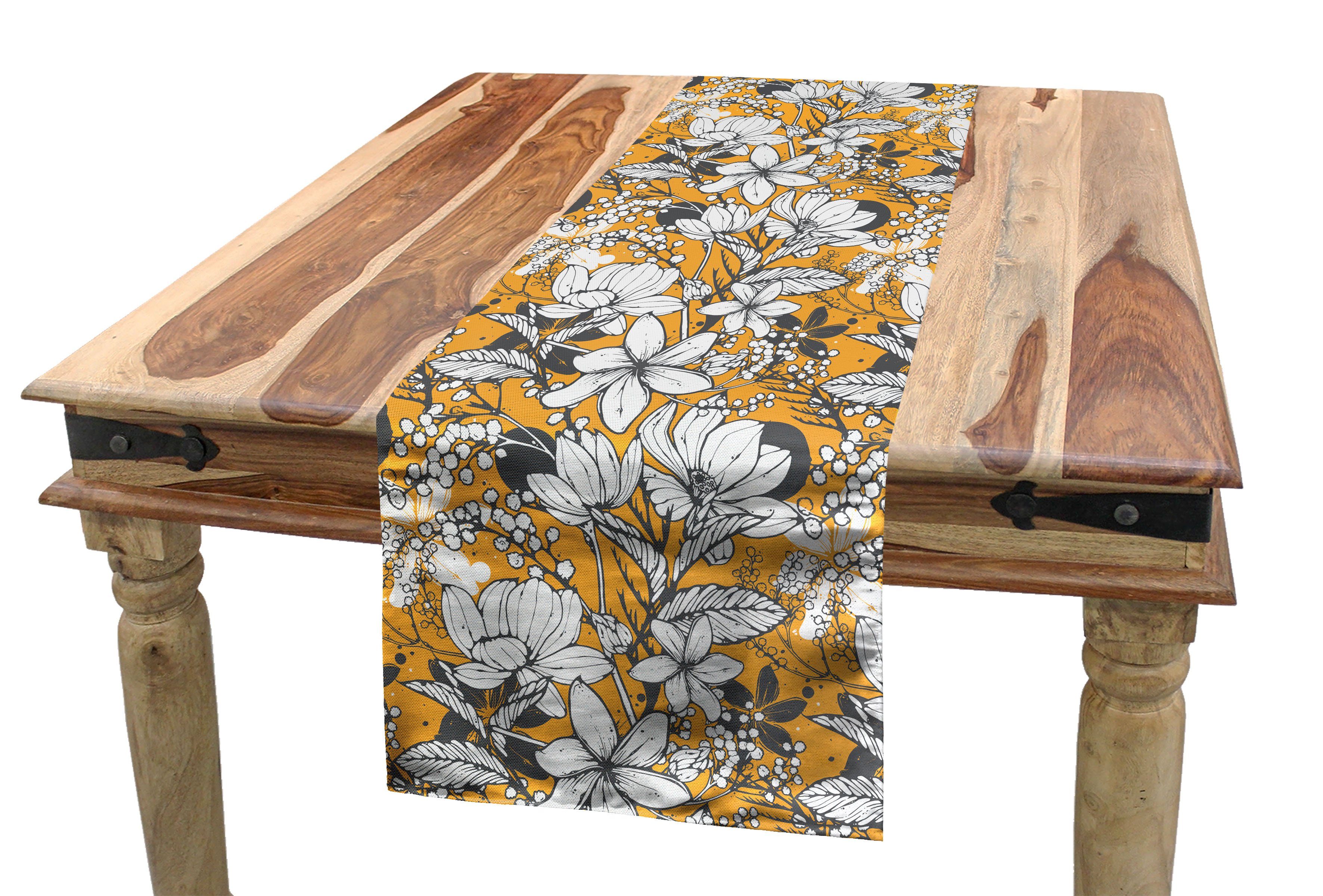 Abakuhaus Tischläufer Esszimmer Küche Rechteckiger Dekorativer Tischläufer, Blumen Hibiscus Exotic Beach