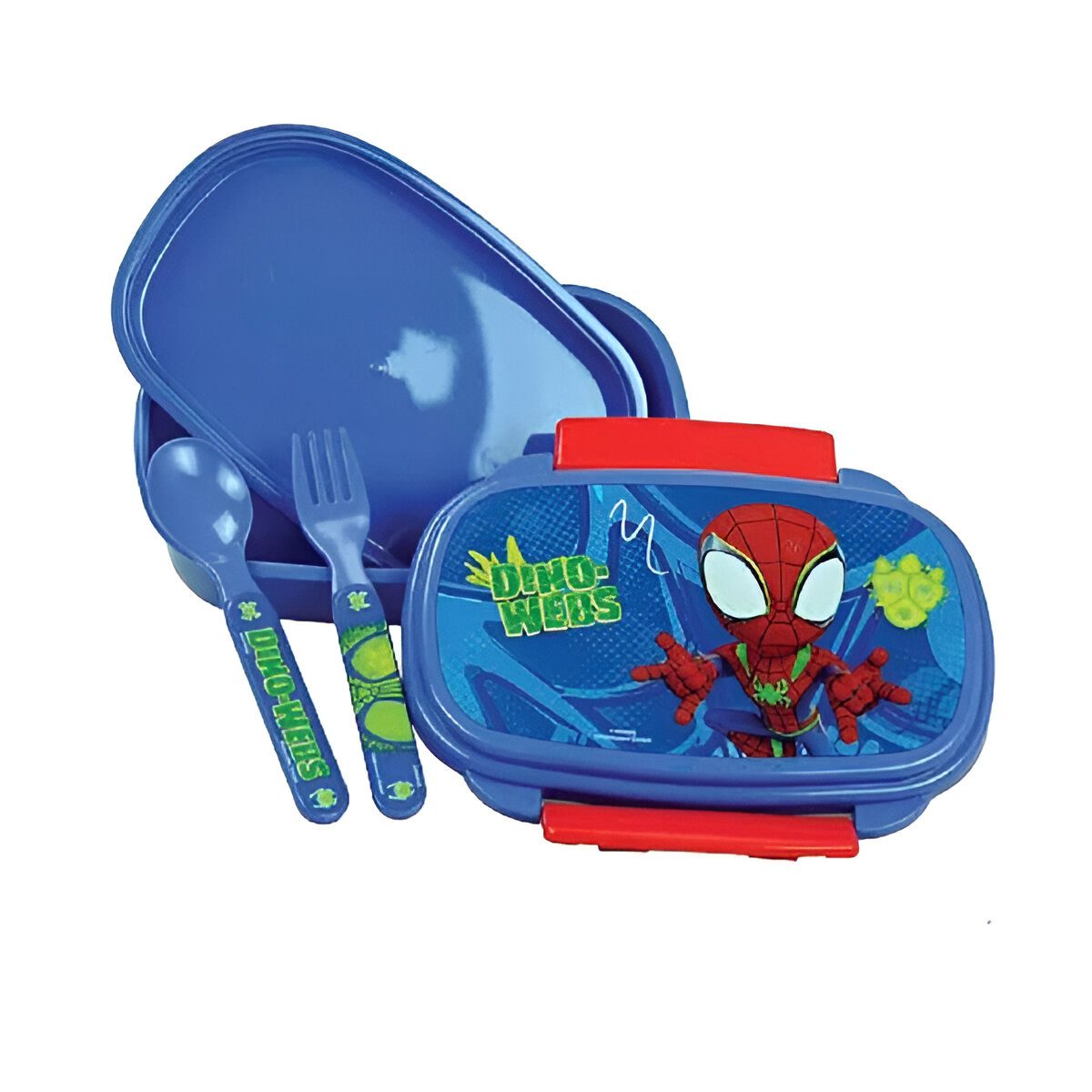 MARVEL Lunchbox Marvel Spidey Spiderman 4 tlg Kinder Lunch Set, (4-tlg., Spar-Set), Brotdose Trinkflasche Besteck