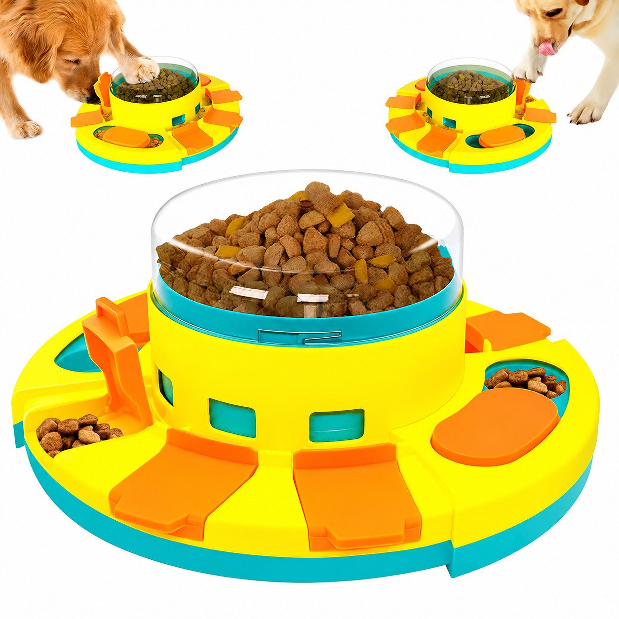 AIMAX Tier-Intelligenzspielzeug Haustiere Leckerlispielzeug für Haustiere, 2-in-1 Slow Feeder, Interaktiver Futterspender für Hund und Katze