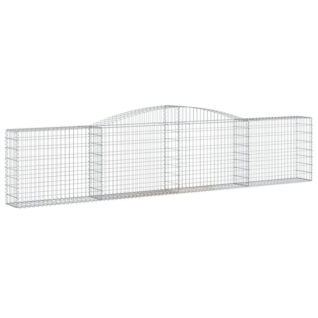 vidaXL Blumentopf Gabione mit Hochbogen 400x30x80/100 cm Verzinktes Eisen (1 St)