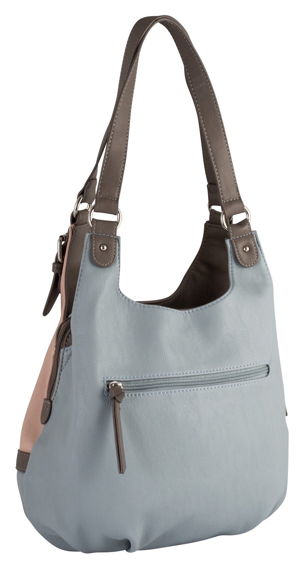 TOM TAILOR Shopper Juna, aus soft genarbtem ledrigen Material mit glänzenden Metall-Accessoires