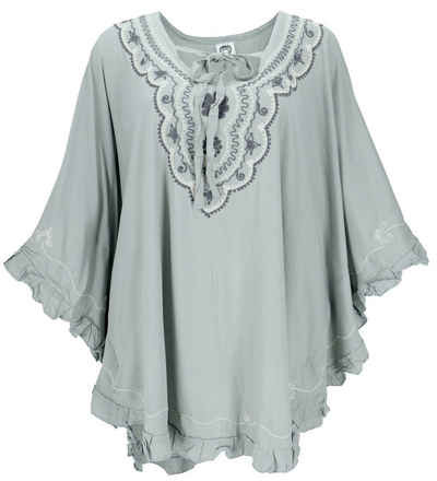 Guru-Shop Longbluse Bestickter Hippie Poncho, Tunika, Kaftan,.. alternative Bekleidung