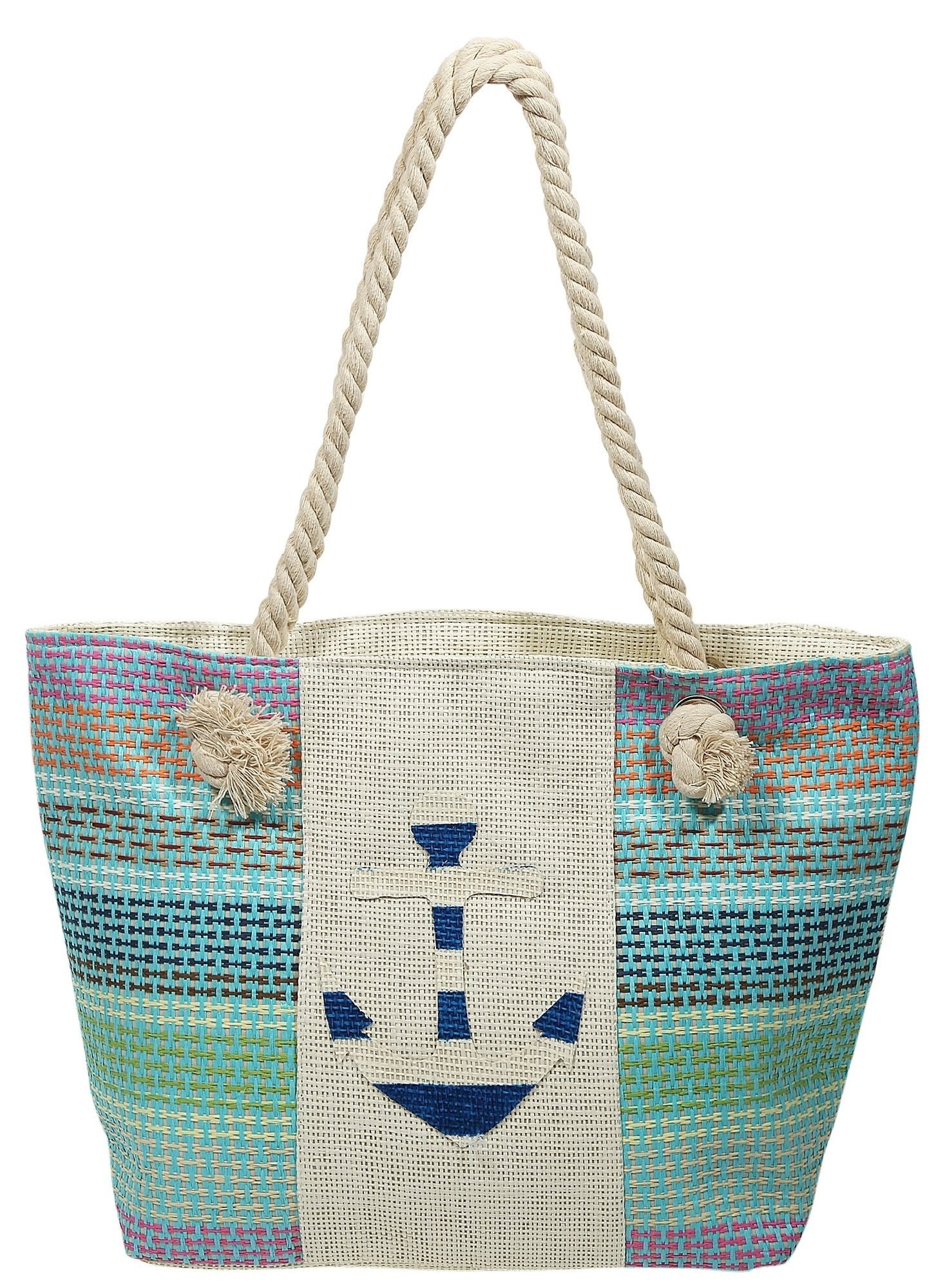 Strandtasche Strandtasche aus Bastfaser, maritim