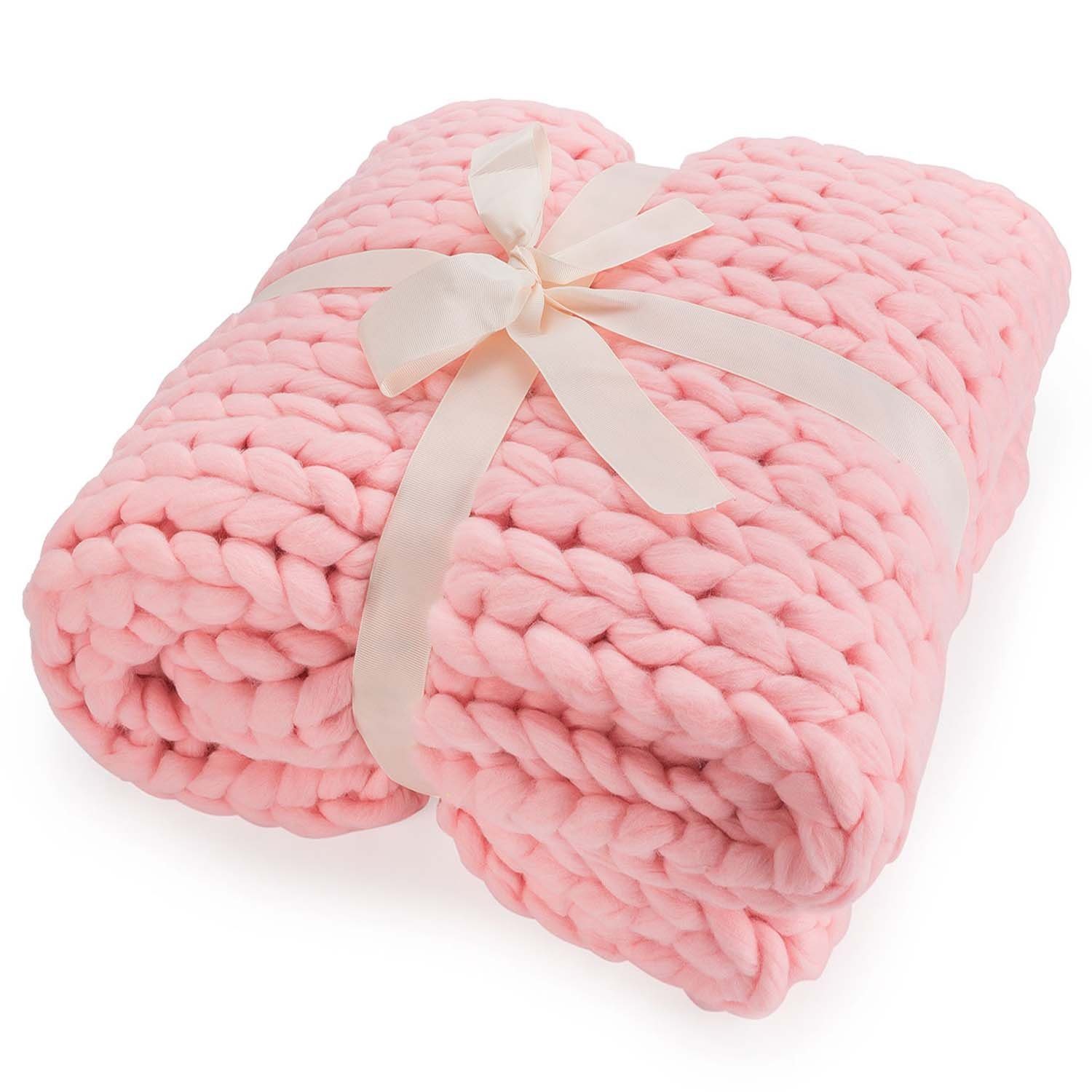 Feluna Tagesdecke Grob gestrickte Kuscheldecke, Grobstrick Überwurf Wolldec günstig online kaufen