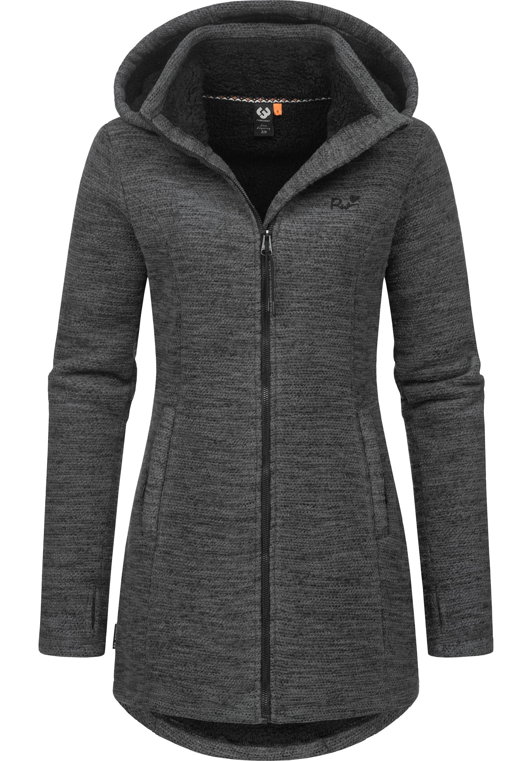 Ragwear Longstrickjacke "Leysha Melange", Sportliche Kapuzenjacke in melier günstig online kaufen