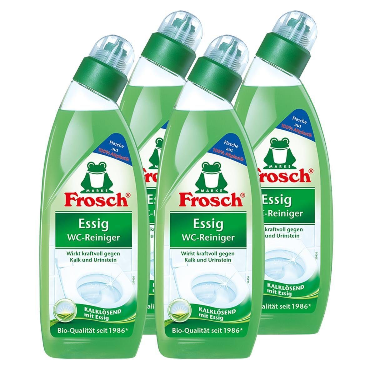 FROSCH 4x Frosch Essig WC-Reiniger 750 ml - Kalklösend mit Essig WC-Reiniger