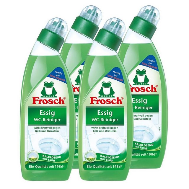 FROSCH 4x Frosch Essig WC-Reiniger 750 ml – Kalklösend mit Essig WC-Reiniger