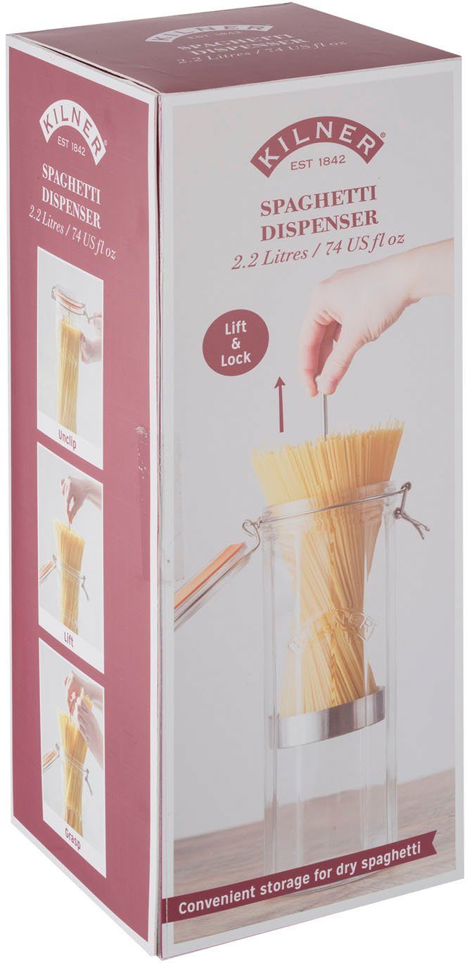 Spaghetti, für Glas, 2 KILNER Vorratsglas, spülmaschinengeeignet, (1-tlg), Liter
