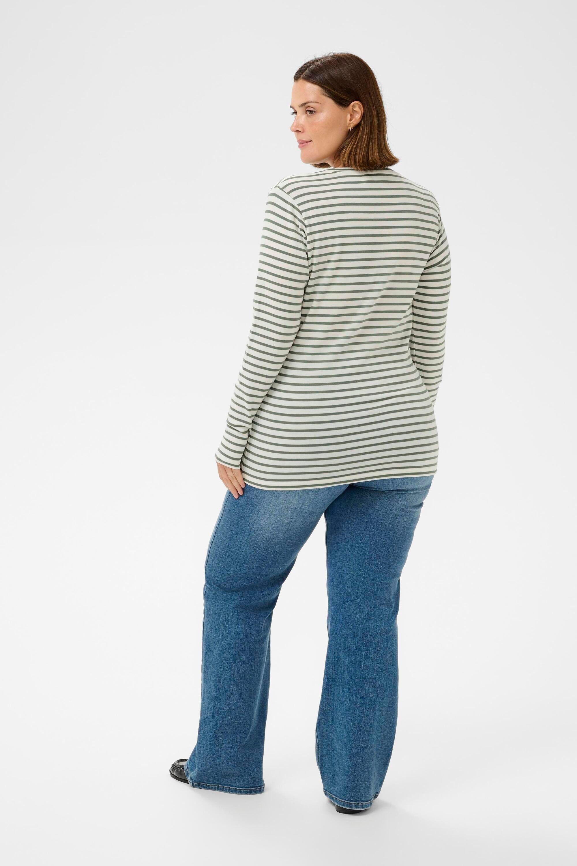 KAFFE Curve Langarmbluse Langarm-Shirt KClia Große Größen