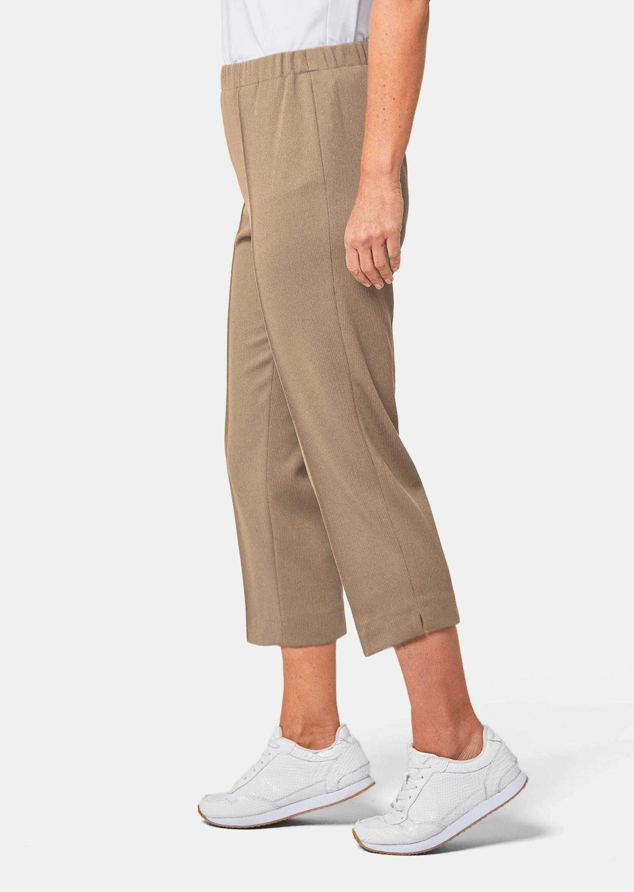 GOLDNER Caprihose Sportive 7/8-Hose mit Biesen Stoffhose mit Schlupfbund, Biesen und Wadenlang