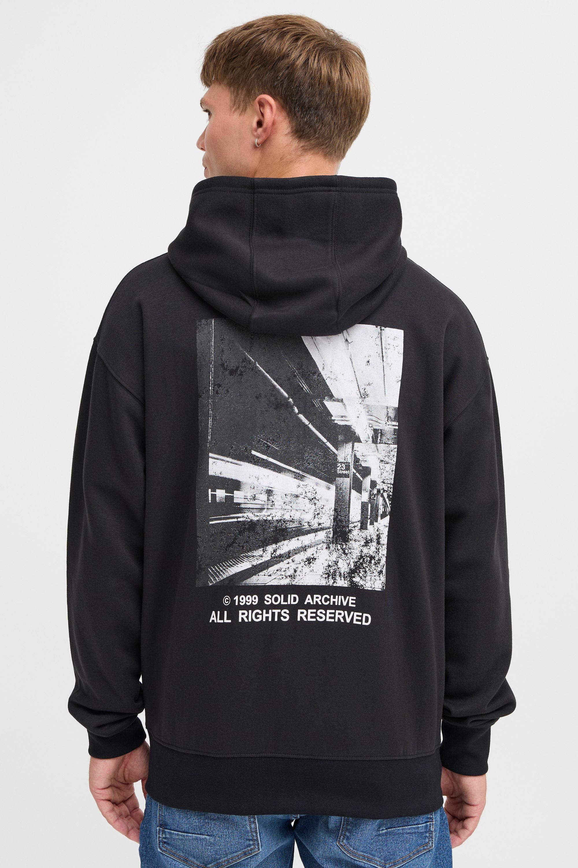 !Solid Sweatjacke SDHenne Lässige Kapuzensweatjacke mit Backprint