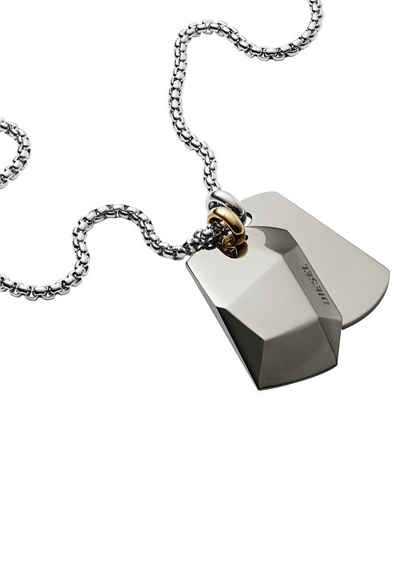 Diesel Kette mit Anhänger Ювелирные изделия Edelstahl Halsschmuck Erbskette DOUBLE DOGTAGS