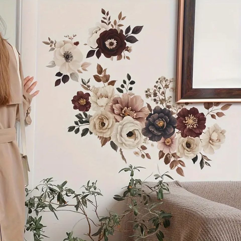 Montegoni Wandsticker Elegante Blumen Wandaufkleber – Selbstklebend für Wohnzimmer (einzel, 1x Eleganter Blumen-Wandaufkleber), Selbstklebend, glänzende Oberflä – Bild 4 von 5