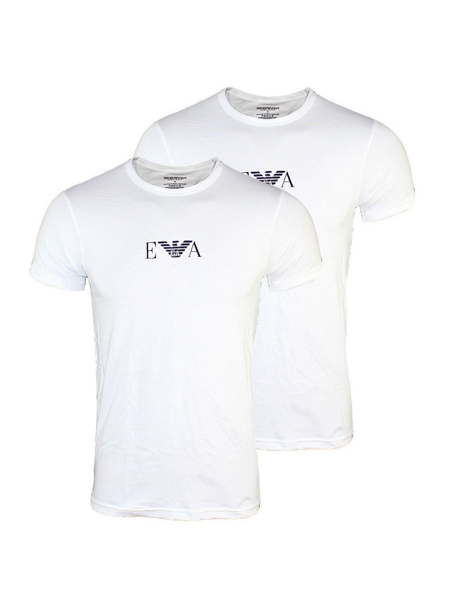 white T-Shirts Rundhals Pack T-Shirt Armani (2-tlg) Emporio 2er T-Shirt