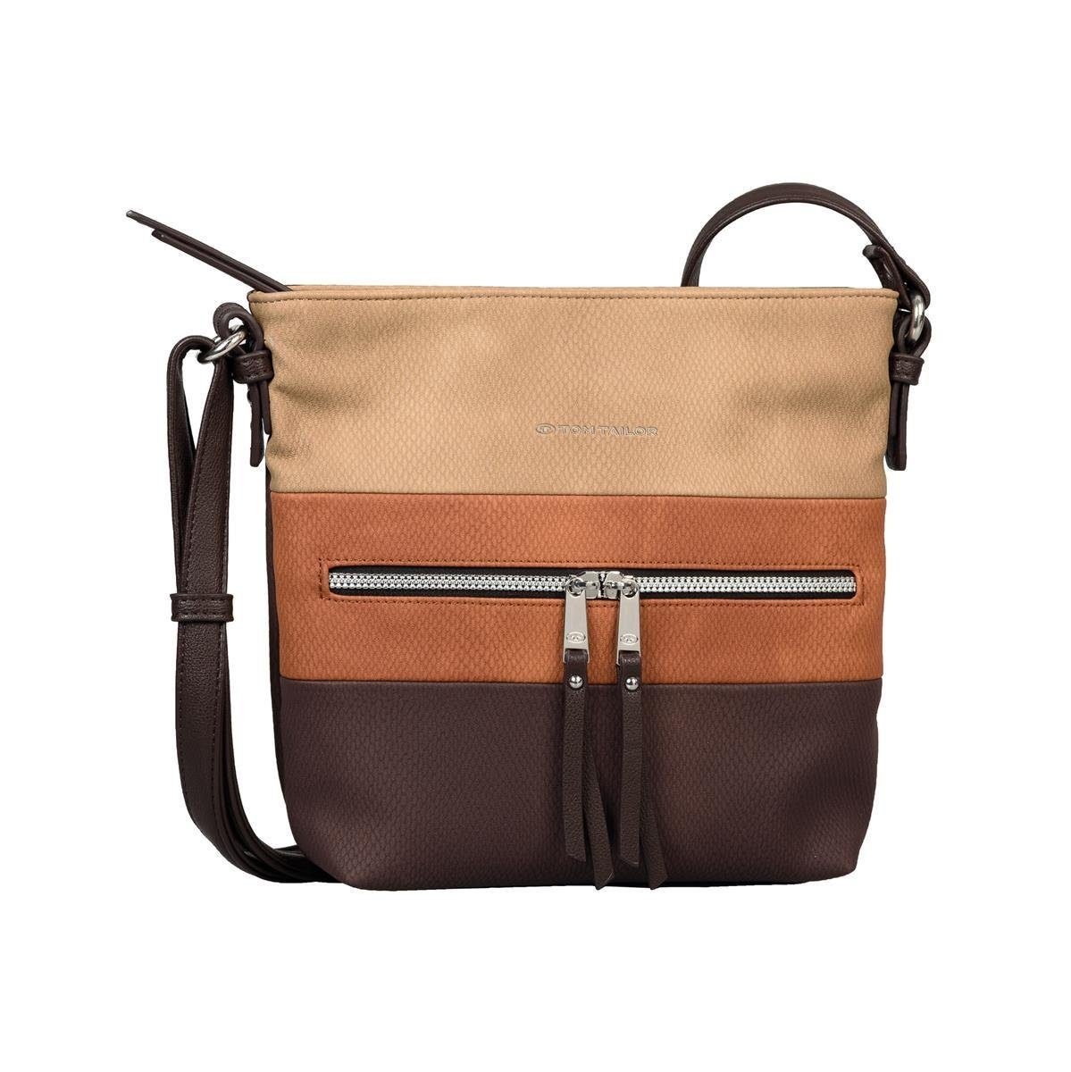 Umhängetasche TOM TAILOR Damen Ellen Snake Cross Bag M, 23 x 8 x 24 136 MIXED BROWN
