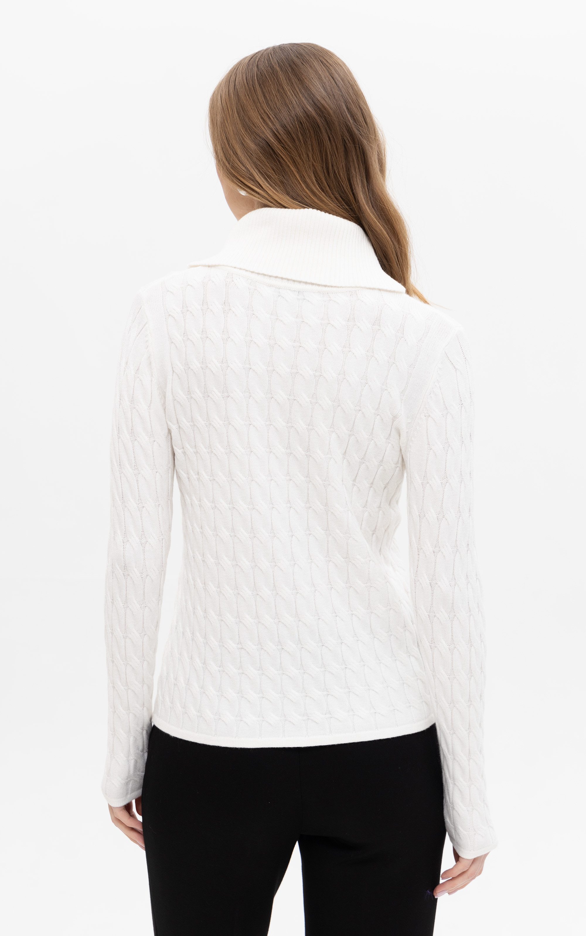 Passioni Rollkragenpullover in Zopfstrick-Optik