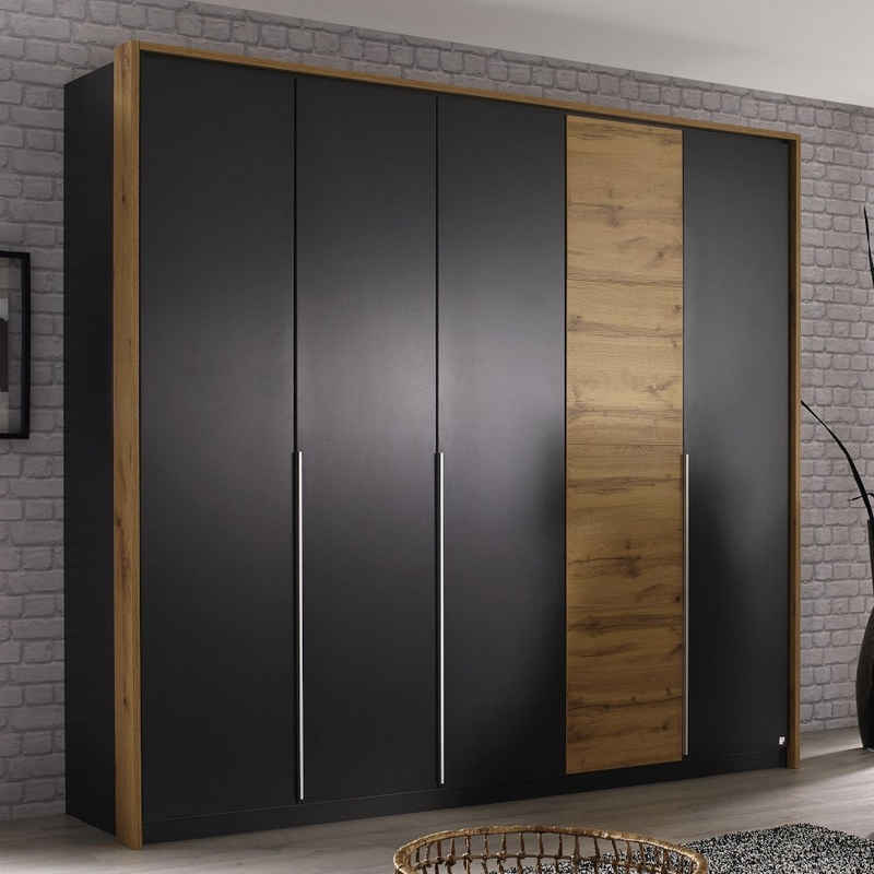 rauch Drehtürenschrank Kleiderschrank Stauraumschrank Drehtürenschrank BELLEZZA Grau Eiche ca. 226 cm