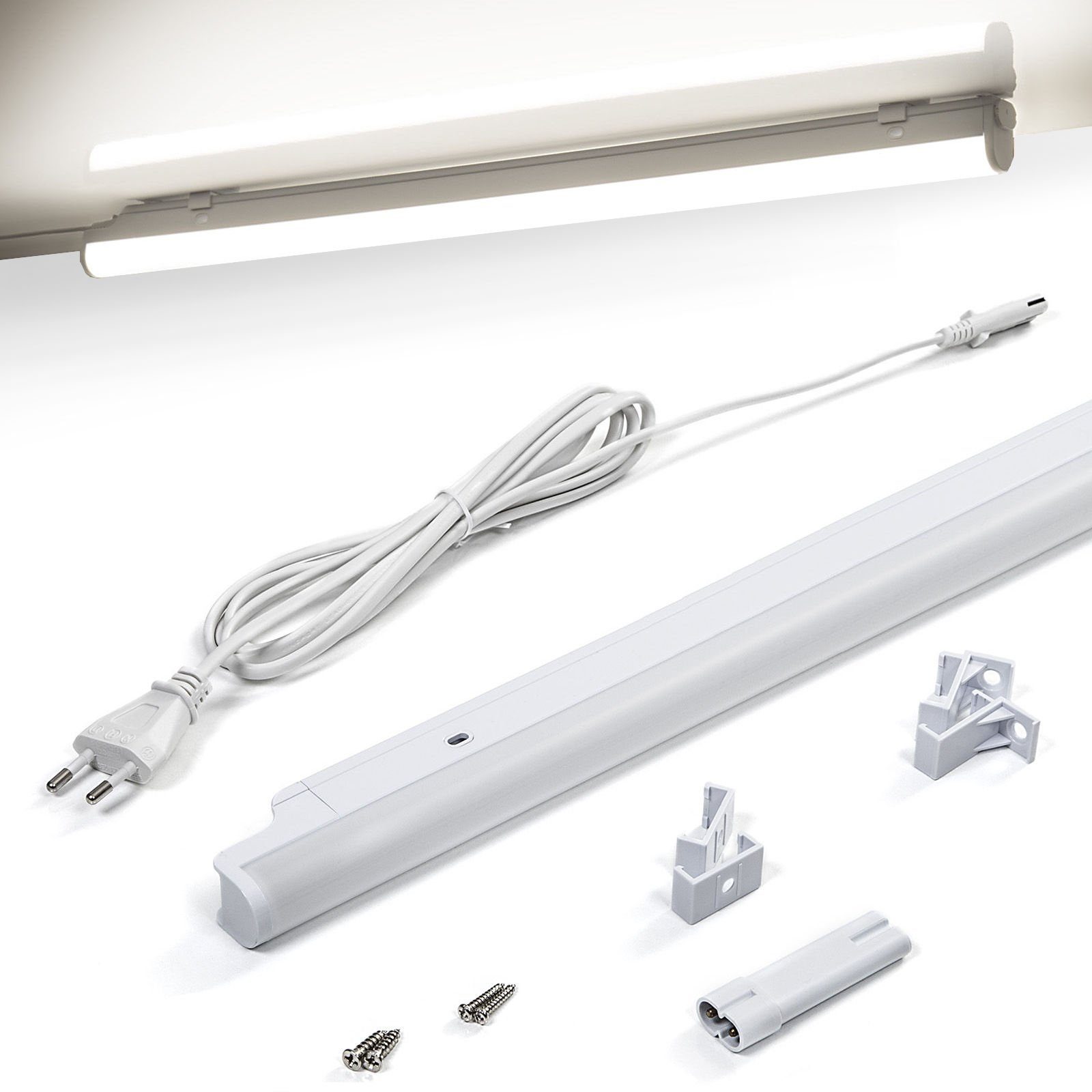 SO-TECH® LED Unterbauleuchte Slim 310,5 - 1471 mm Möbelleuchte Schrankleuchte neutralweiß, LED fest integriert, Neutralweiß, Länge 310,5 mm, 4 Watt