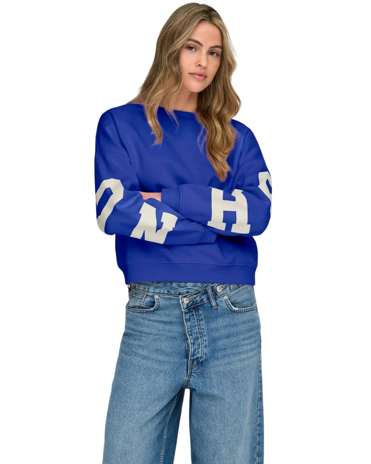 ONLY Sweatshirt Stylischer Loose Fit Pullover mit trendigem Aufdruck
