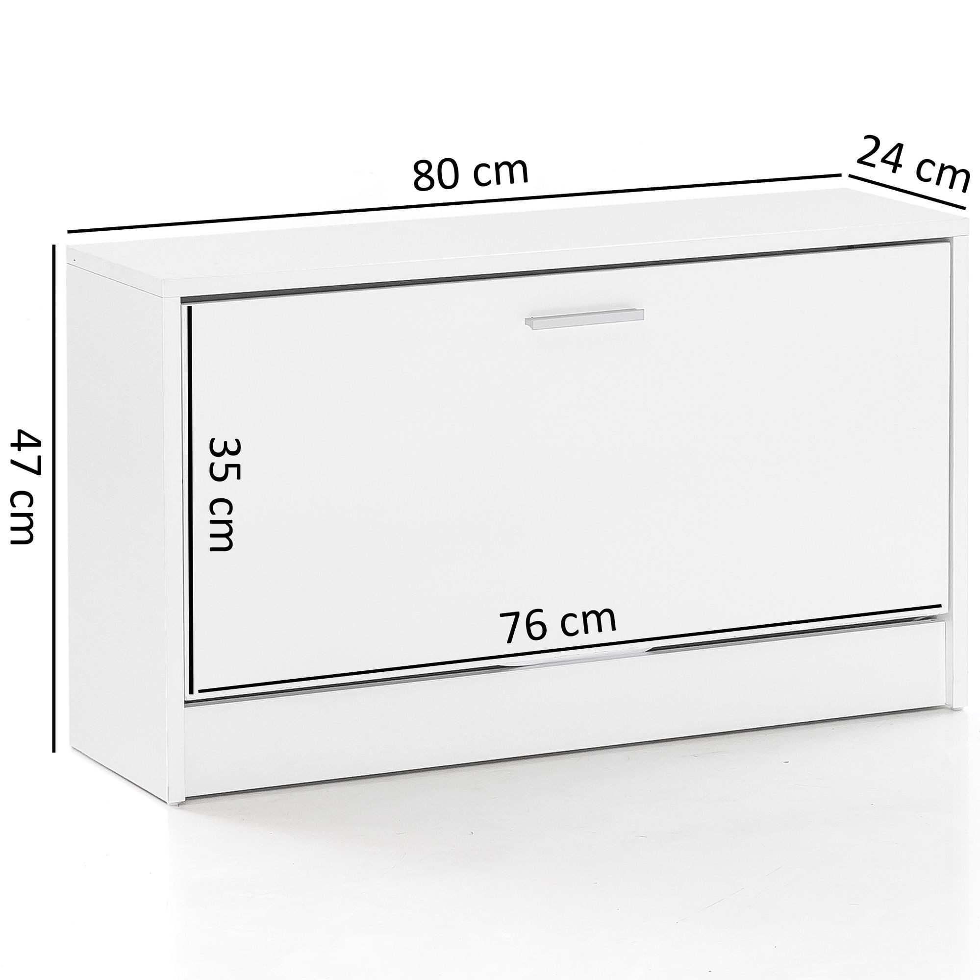 Wohnling Schuhbank WL5.271 SPLIT Weiß Schuhkipper Holz Flurbank Schuhschrank Sitzbank F (mit Sitzfläche Weiß, Schuhkipper Holz 80x47x24 cm), Kleine Flurbank Ges – Bild 4 von 5