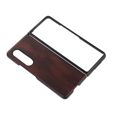 Wigento Handyhülle Für Samsung Galaxy Z Fold4 5G Kunstleder / Kunststoff Handy Tasche Hülle Etuis Coffee