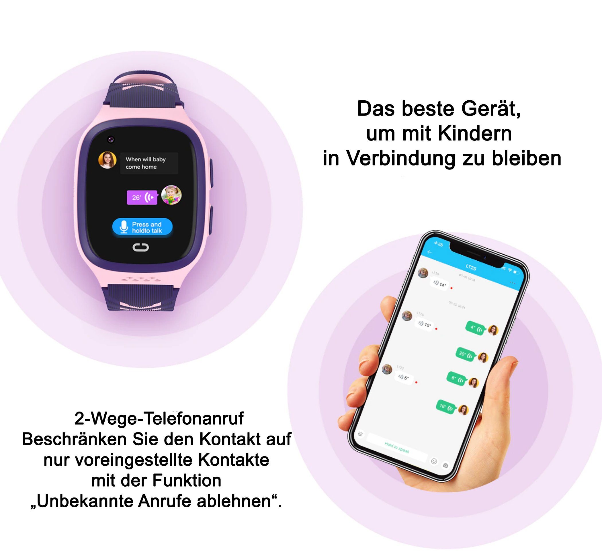 TPFNet SW10 mit Silikon Armband - für Kinder mit SOS und GPS Funktion Smartwatch (Android), Kinder mit Kamera für Videotelefonie, Herzfrequenz, Schrittzähler, Taschenrechner, Schlafüberwachung etc. Schwarz