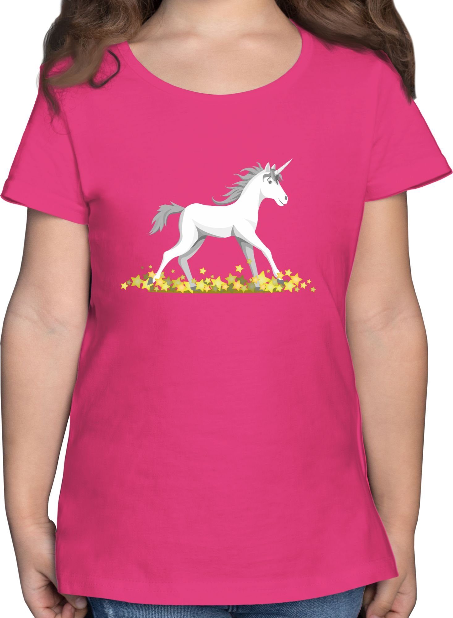 Shirtracer T-Shirt Einhorn Unicorn Kinderkleidung und Co 1 Fuchsia