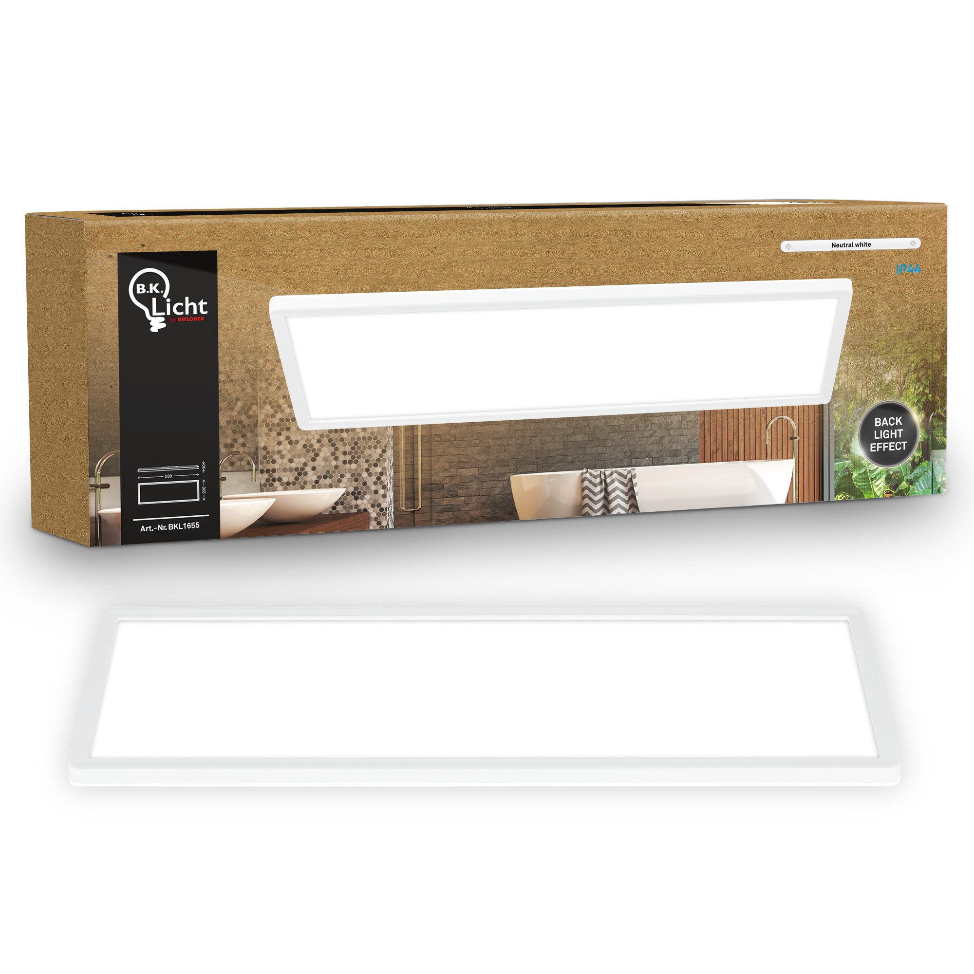 B.K.Licht LED Deckenleuchte Panel Flach 30mm Backlight Effekt LED Deckenlampe Wohnzimmer, LED fest integriert, 4000K - Neutralweiß, versch. Größen & Farben, Badezimmer, Küche, Wohnzimmer, Kinderzimmer