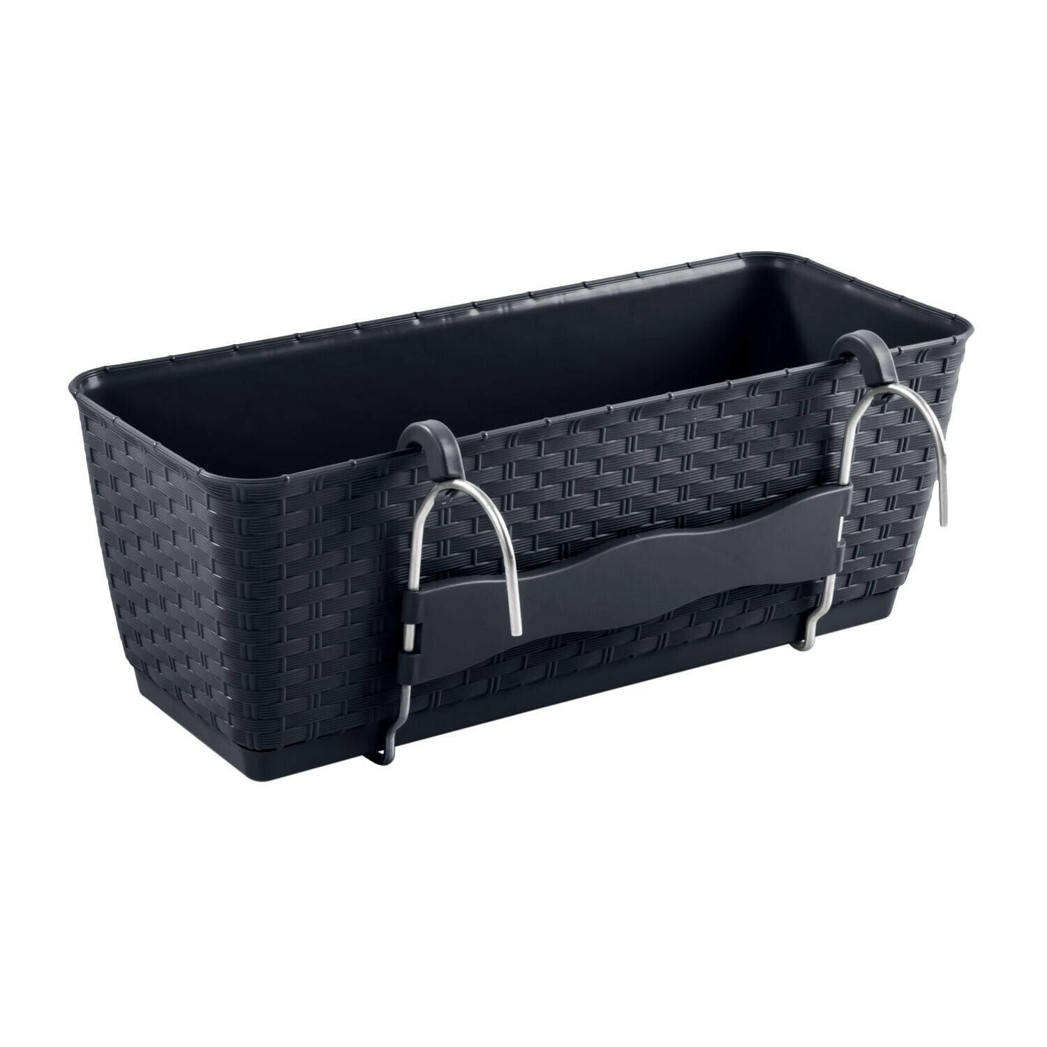 Balkonkasten Ratolla Anthrazit 39x16x14,5cm Bewässerungssystem günstig online kaufen