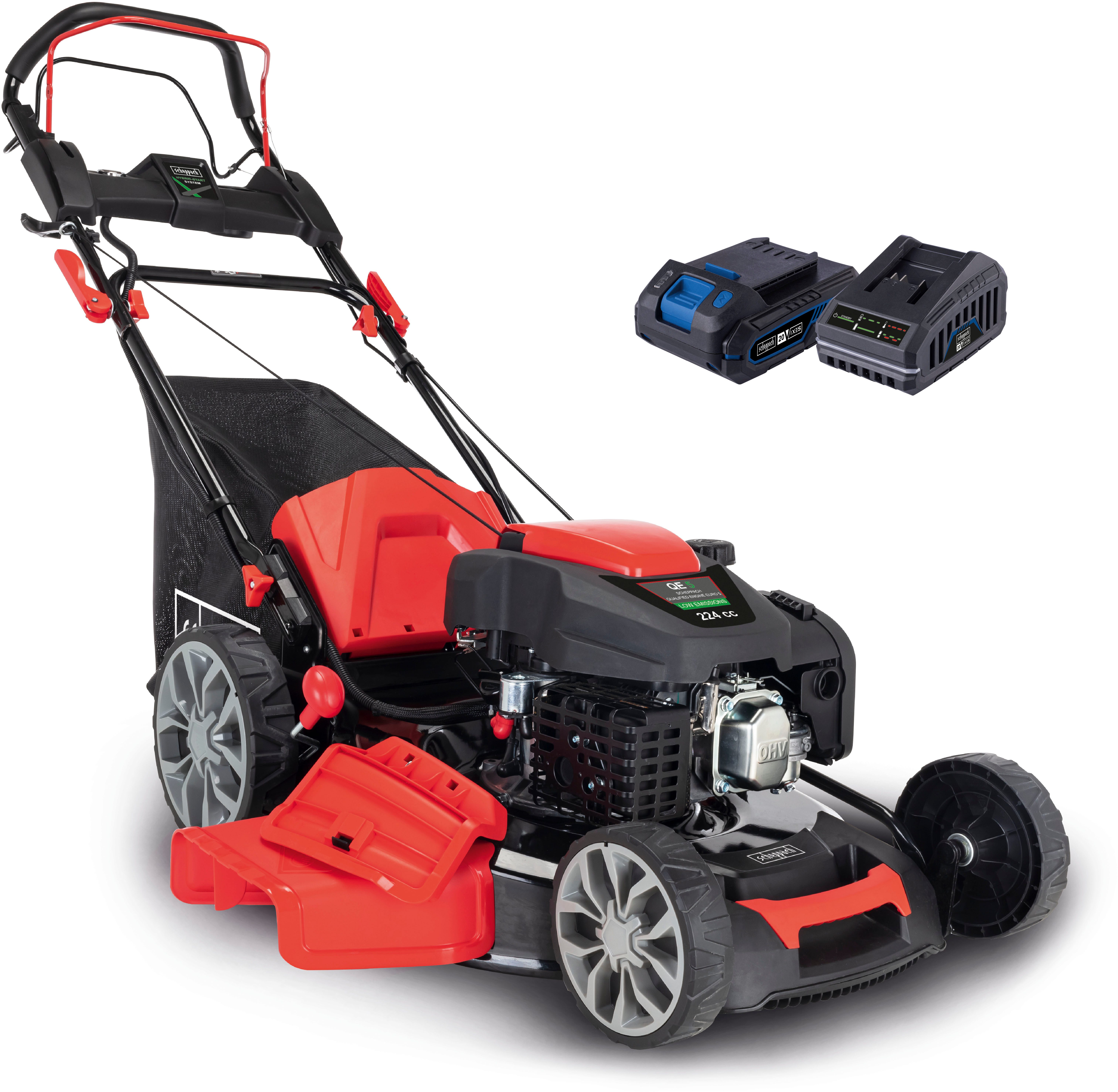 Scheppach Benzinrasenmäher MS22556E, 56 cm Schnittbreite, HybridStart