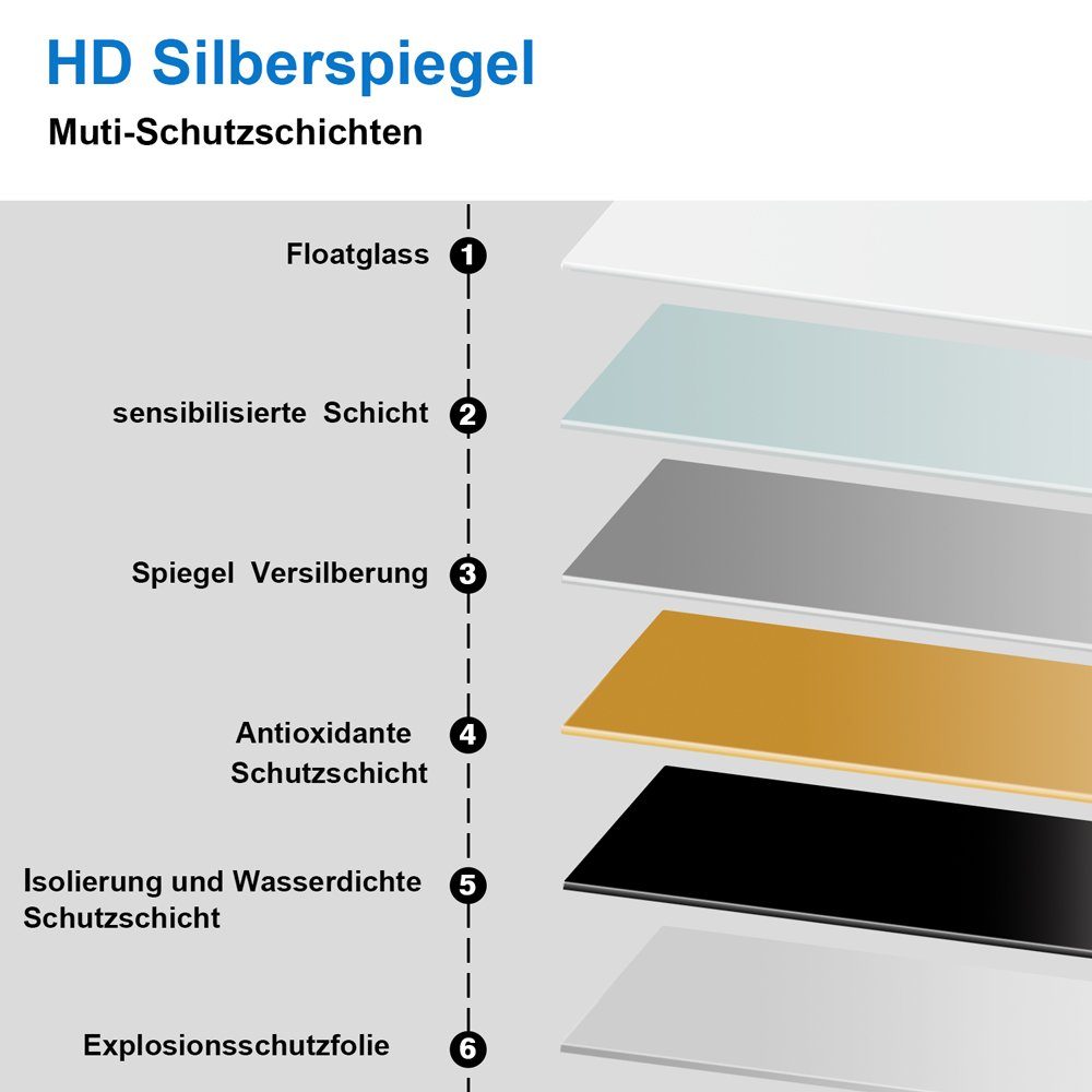 duschspa Badspiegel Wandspiegel mit LED Beleuchtung günstig online kaufen