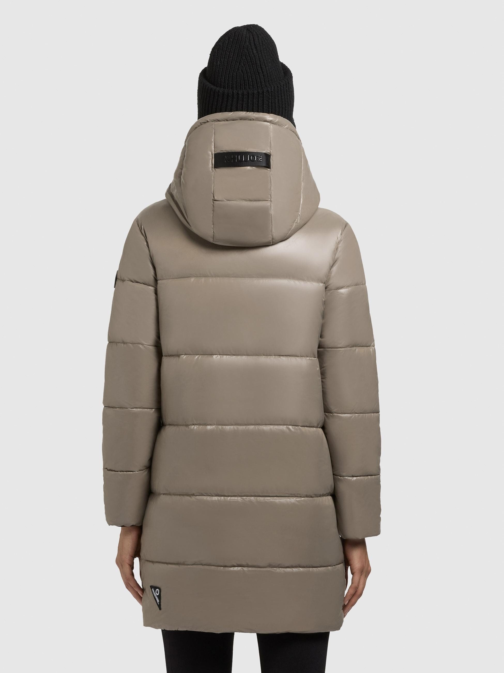 khujo Steppjacke Jadet2-YM Schimmernder Winter Kurzmantel mit abnehmbarer Kapuze