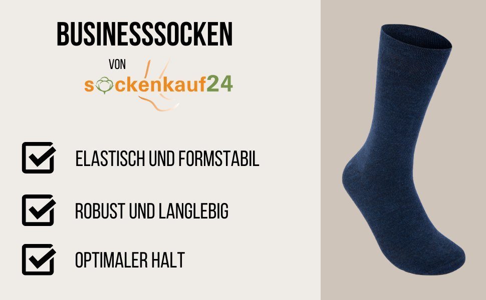 sockenkauf24 Basicsocken 10 Paar WP (10 - Komfortbund Herren Paar, 39-42) & Socken Business Socken Baumwolle Damen Jeans, 15922