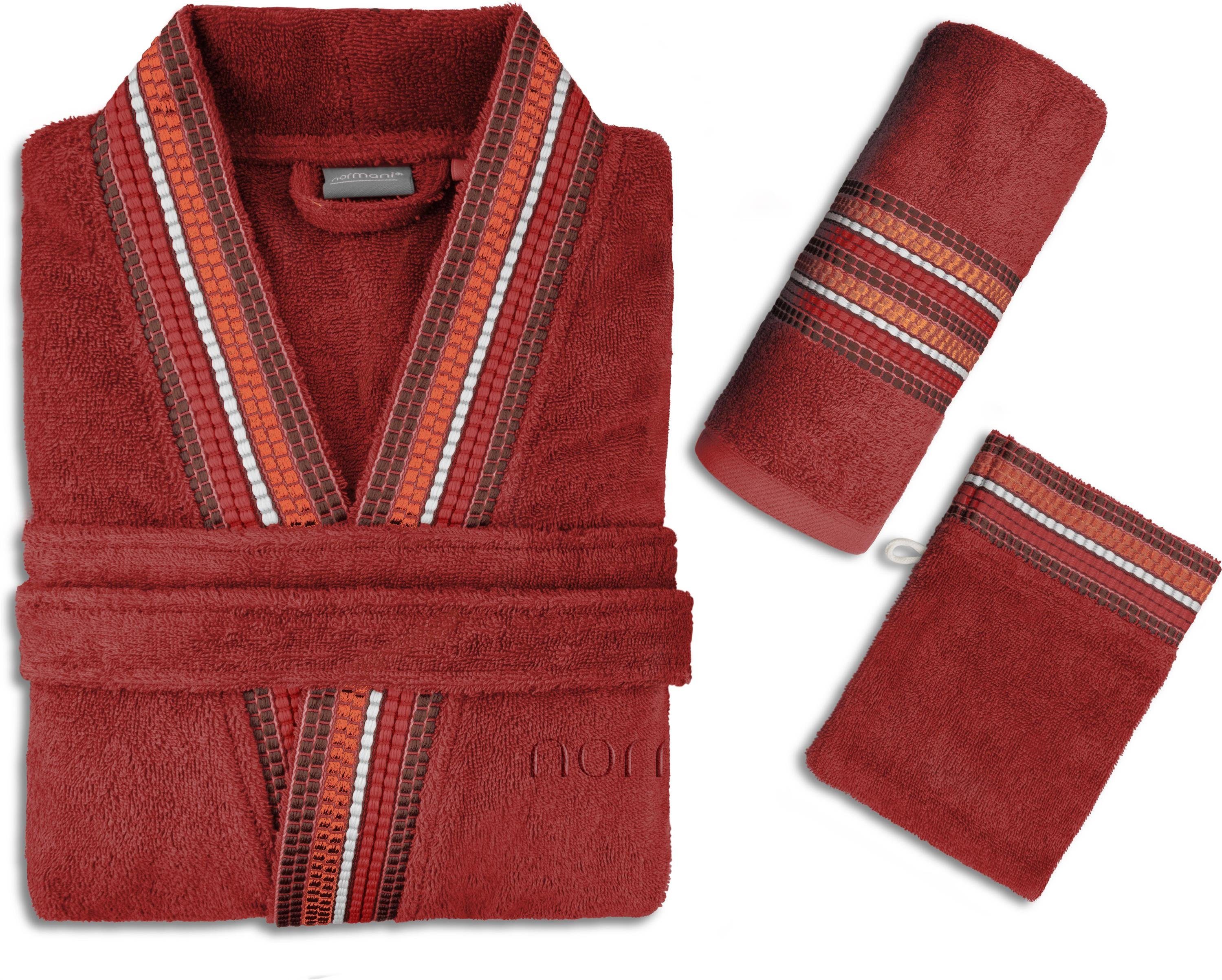 normani Bademantel Bademantel Lean, Bio-Baumwolle, Schalkragen, Bindegürtel günstig online kaufen