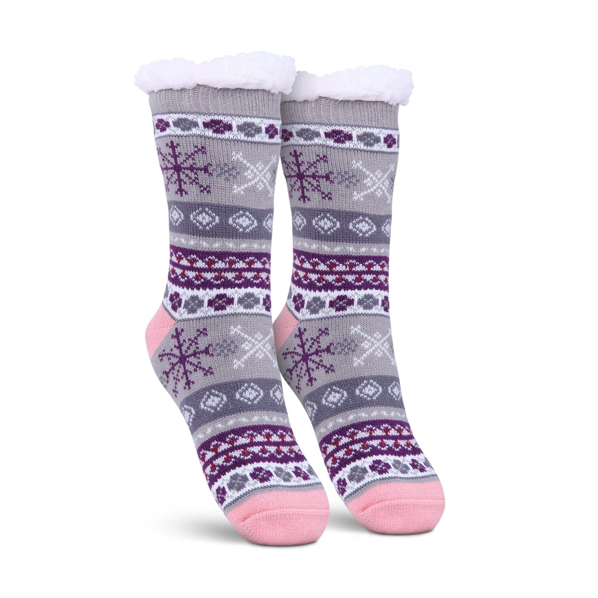 Kuschelsocken Haussocken "Norweger Schneeflocke"