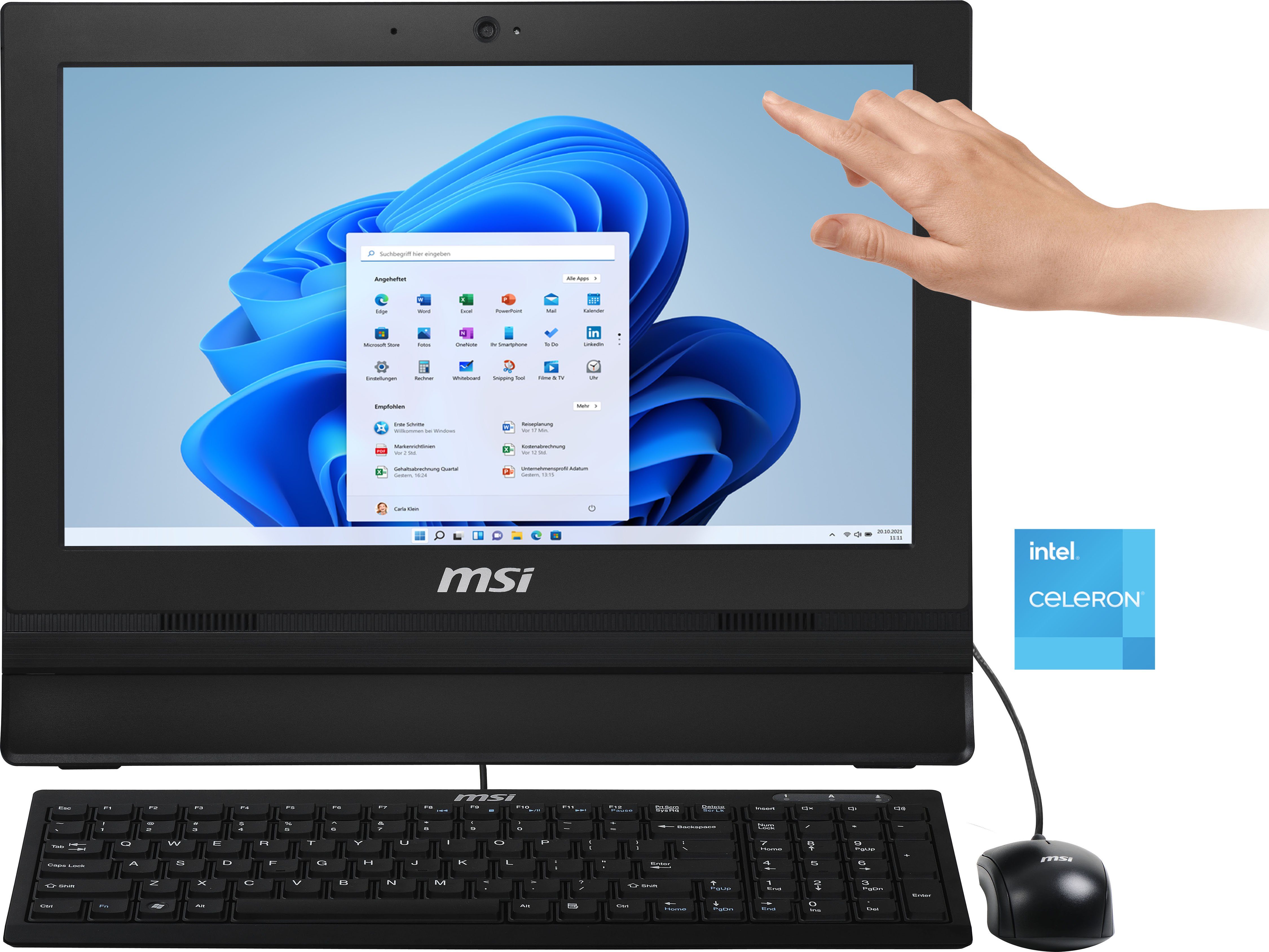 MSI PRO Intel All-in-One 5205U, (15,6 16T PC GB UHD SSD) 128 Celeron Graphics, 10M-243DE 4 RAM, GB Zoll