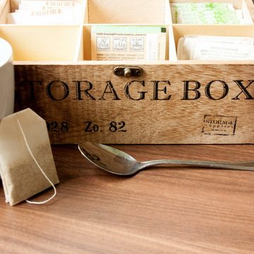 ToCi Teebox Teebox Holz Teekiste Teedose Teebeutelbox Retro Storage Box