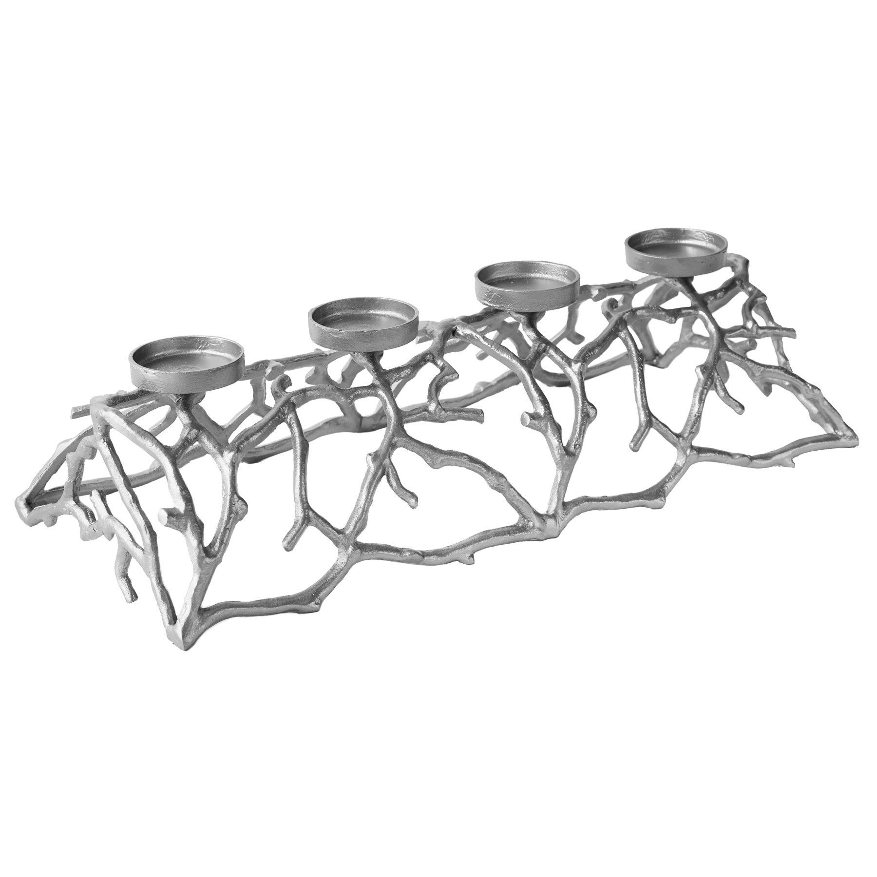riess-ambiente Kerzenhalter ABSTRACT 60cm silber (Einzelartikel, 1 St), Wohnzimmer · Metall · Dekoration · Modern Design