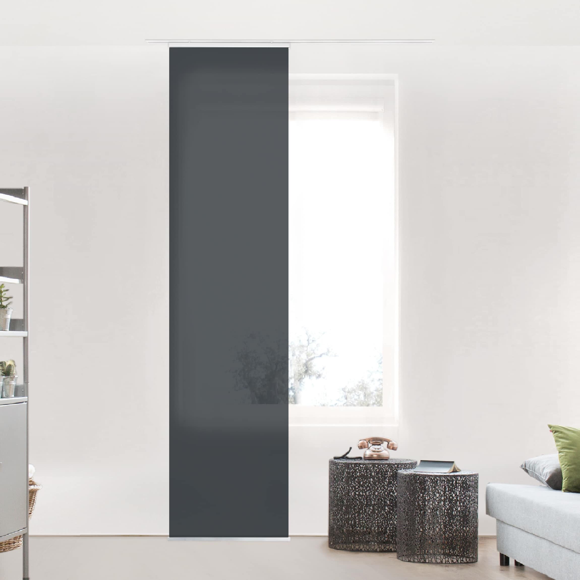 Bilderdepot24 Schiebegardine modern Flächenvorhang blickdicht Mondgrau, günstig online kaufen