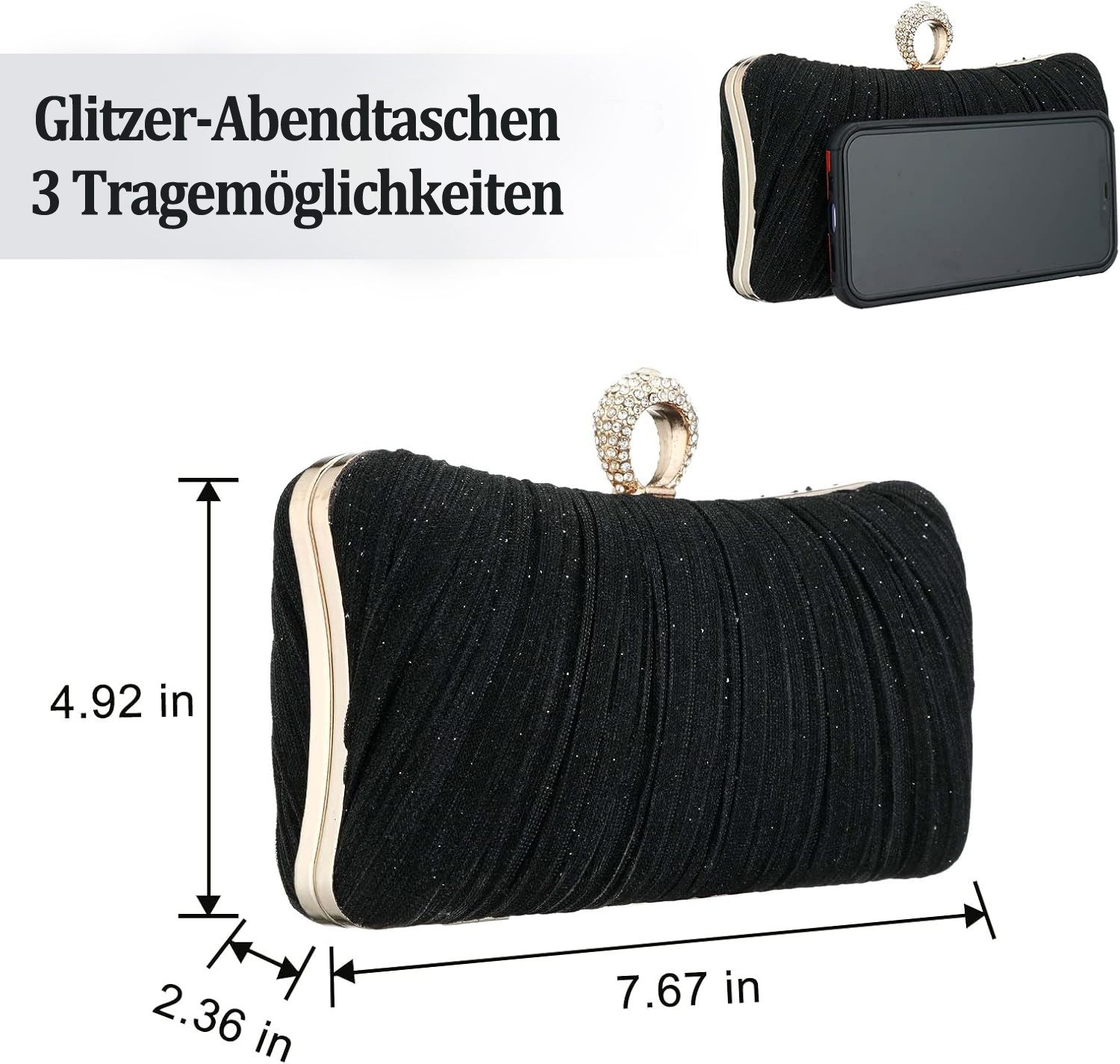 Coonoor Abendtasche Damen Abendtasche, Hochzeits-Party Clutch, Faltende Abendtasche, Klassische Handtasche